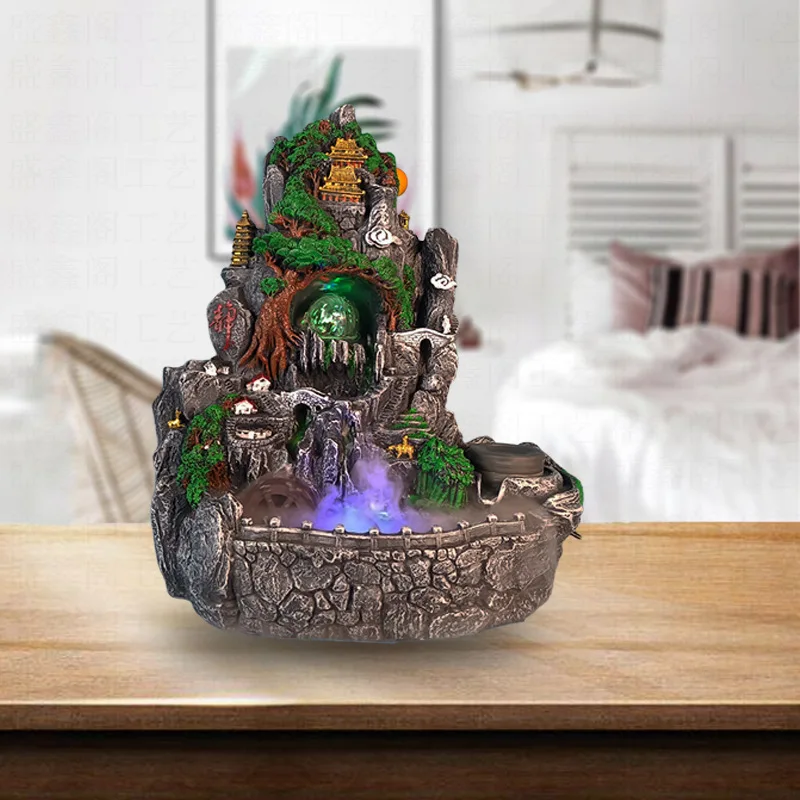 

Douyin same resin carving ornament, high mountains and flowing water backflow agarwood stove creative antique indoor Zen