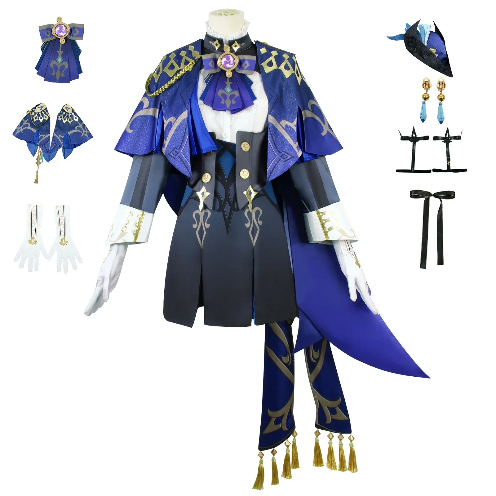 

Game Fontaine Clorinde Cosplay Costume Play Wig Champion Duelist Uniforms Christmas Carnival Party Suit Props