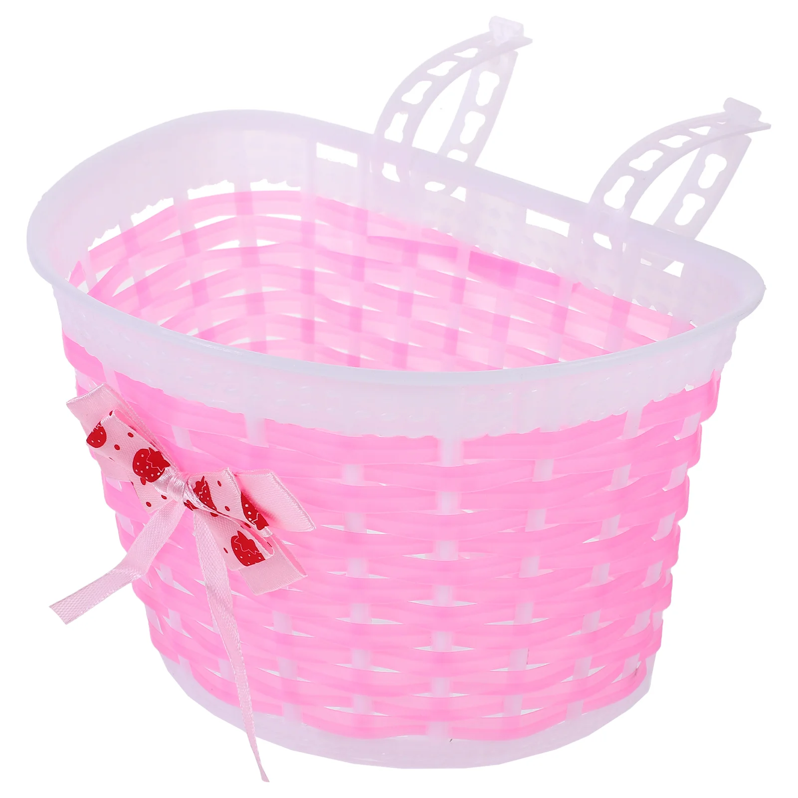 Love Bike Basket Outdoor Knitted Bowknot Front Basket For Children Girl - Size S(Pink) basket for bike