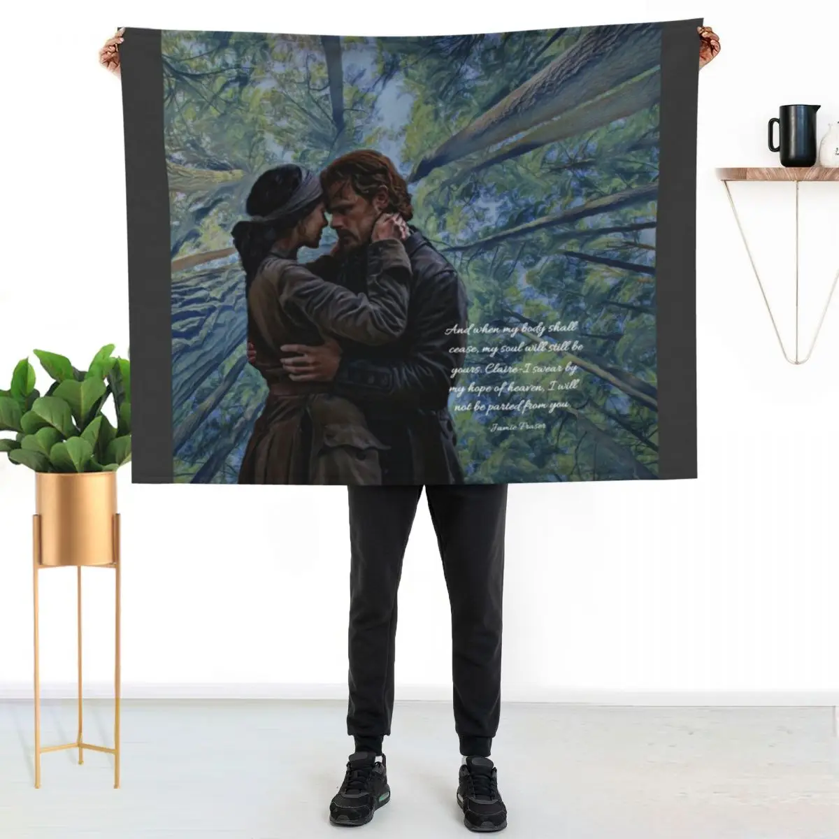 Jamie and Claire Fraser/Outlander quote Throw Blanket Shaggy sofa bed decorative Designers Luxury Designer Blankets