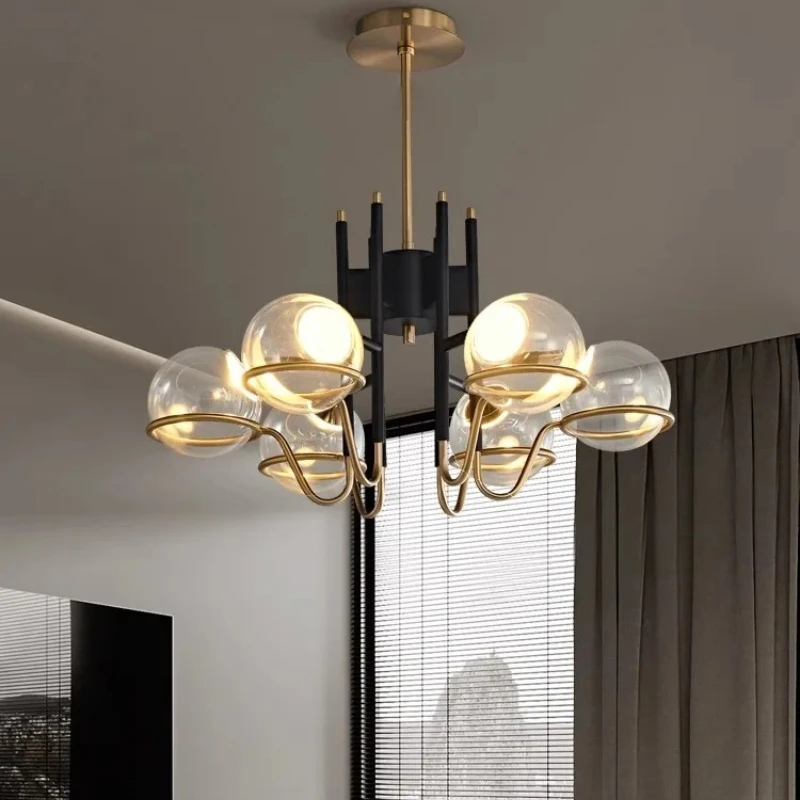 

MZISOSOD for Modern Room Decor Chandelier Clear Glass Ball Light Fixture Nordic Luxury Bedroom Pendant Lamp Living Room