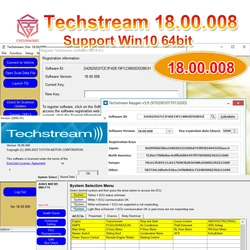 Toyota OTC 자동 스캐너 TIS Techstream, MINI-VCI J2534 OBD2 인터페이스용, V18.00.008, 활성 코드, MINI VCI 호환