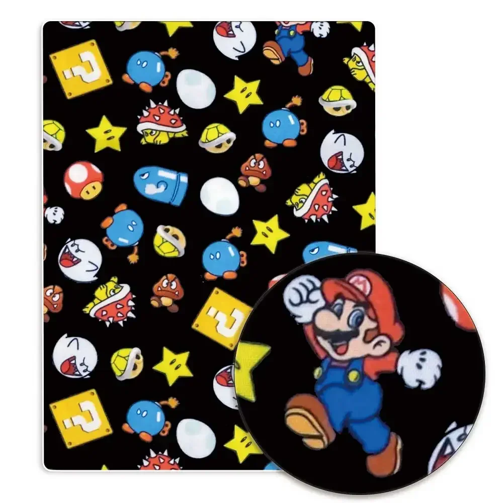 Mario game Fabric140*50cm Handmade Sewing Patchwork Quilting Baby Dress Home Sheet Printed Fabric Fabric Sewing Kids