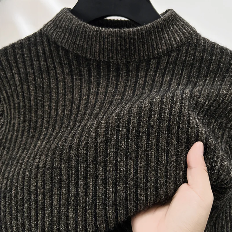 

Мужской вязаный свитер Thiened f с высоким воротником, зимний теплый повседневный базовый топ, зимний модный Ci Sle, чистый цвет TUCANO