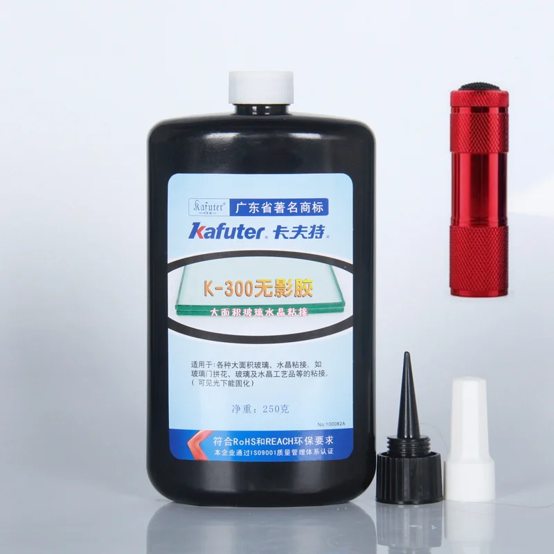 Strong Power Led UV Light +Kafuter 50ml/250ml UV Glue UV Curing Adhesive K-300 Transparent Crystal and Glass Adhesive