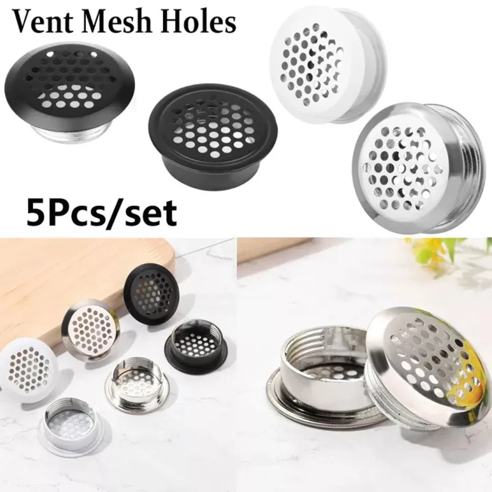 Fori in rete di sfiato hardware Argento bianco nero Griglia di ventilazione Scarpa per armadio Foro di sfiato a doppia faccia Copertura per prese d'aria per armadio