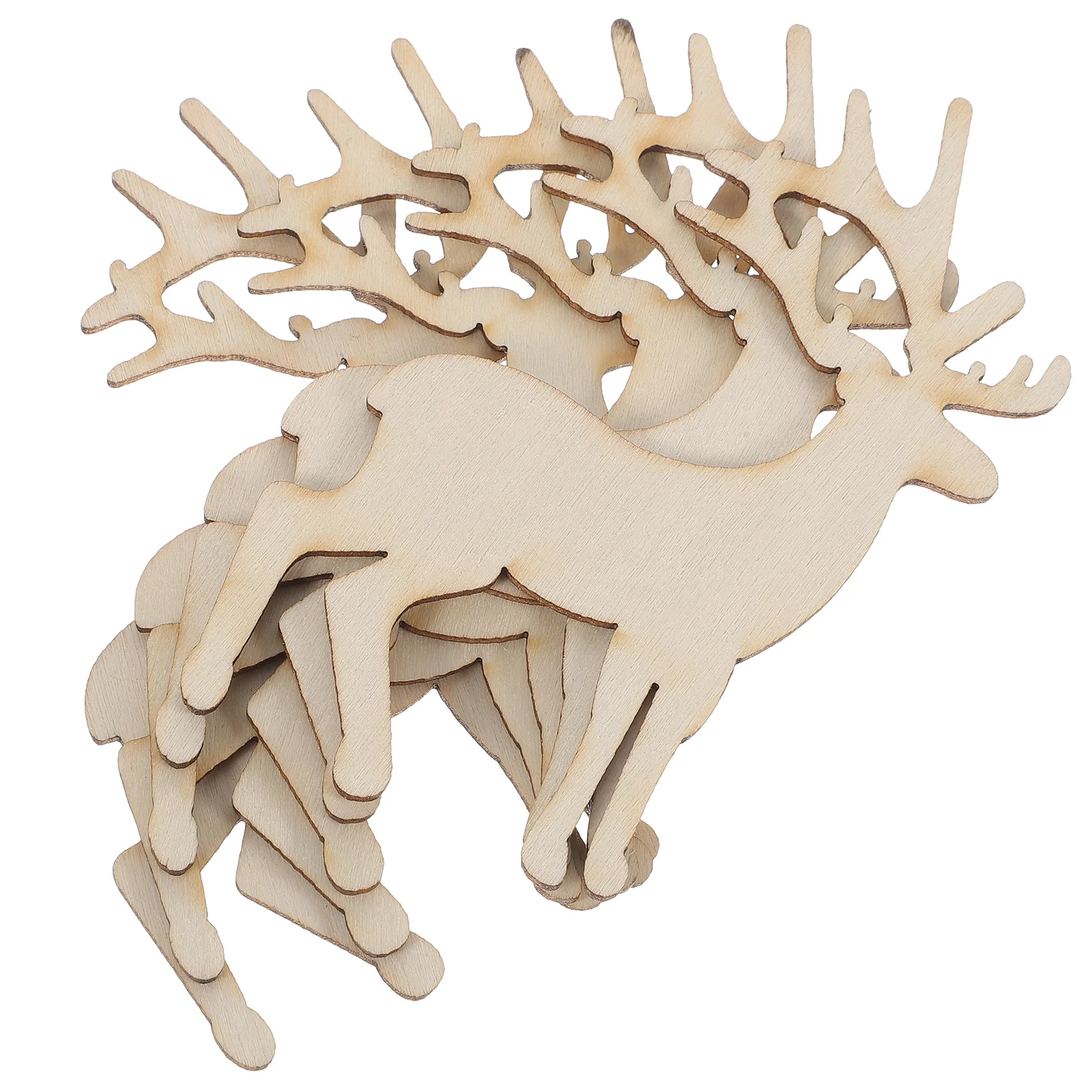 

Christmas Reindeer Cutouts Faux Tree Ornaments Artificial Ribbon Fairy Light Wooden