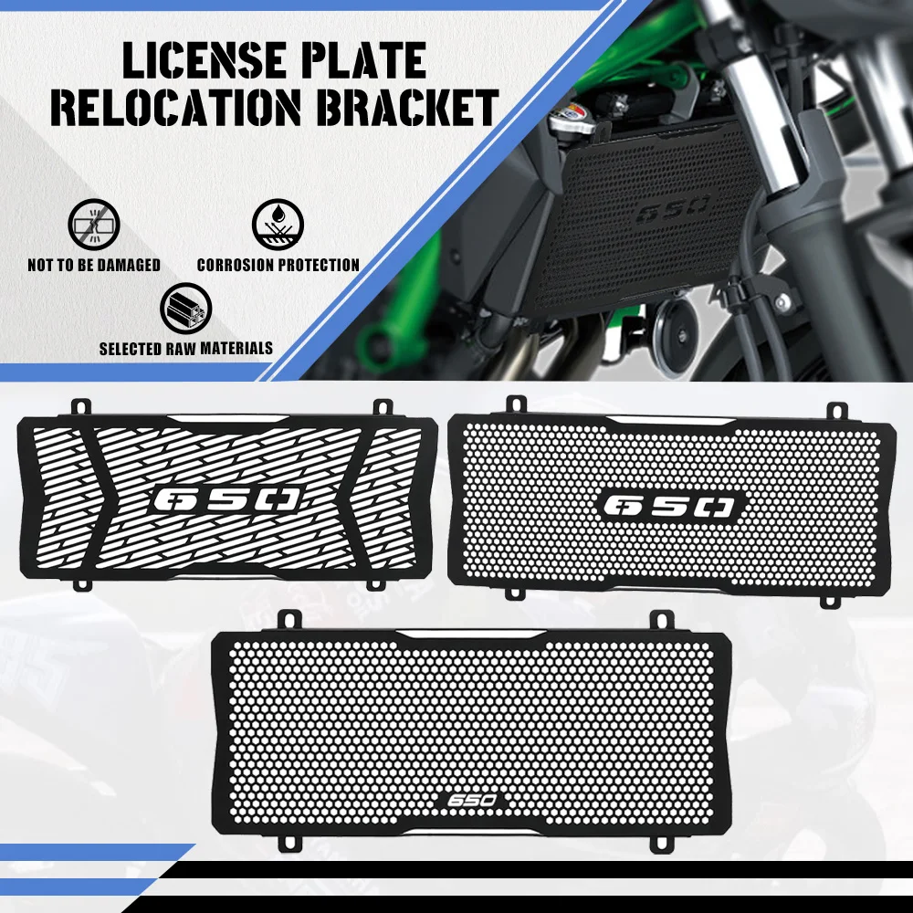 

2023 2024 Motorcycle FOR KAWASAKI Z650 Z 650 2017-2020 2021 2022 Radiator Guard Grille Oil Cooler Cover Black Aluminum alloy