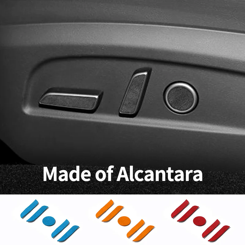 Adhesivo Decorativo para el Botón de Ajuste del Asiento para Tesla Model Y Juniper / Model 3 Highland, Hecho de Alcántara, Accesorio de Tuning para el Interior del Coche