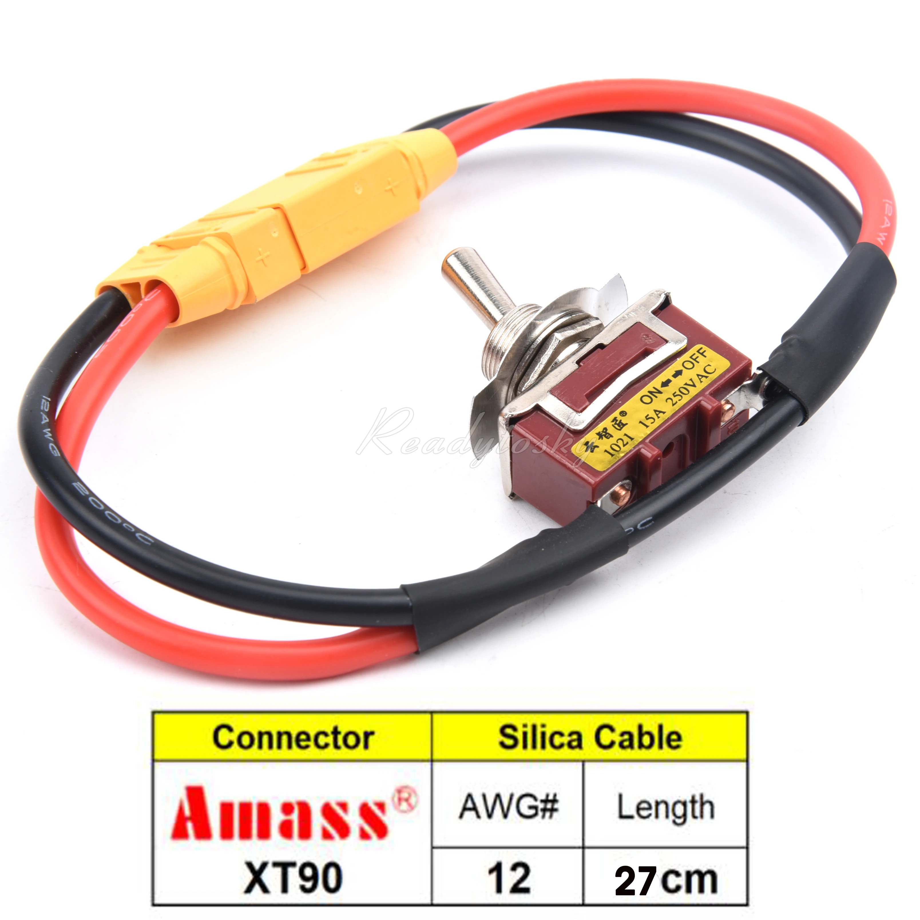 Large Current High Load Switch XT60 XT90 T-Plug Power ON-OFF Toggle 12/14AWG for eBike RC Airplane ESC Motor Connecting Adapter