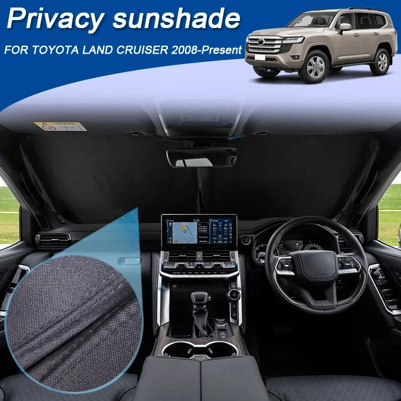 

Car Black Windows Privacy Sunshade Anti-UV Heat Insulation Protect Cover Interior Accessories For Toyota Land Cruiser 2008-2026