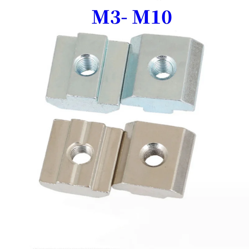 M3 M4 M5 M6 M8 M10 T Block Square nuts T-Track Sliding Hammer Nut EU20 EU30 EU40 EU45 Zinc Plated Carbon Steel