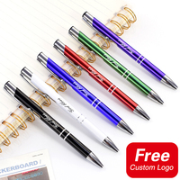 5Pcs Custom Logo Pen Laser Engraved Name Metal Ballpoint Pen Personalized School Teacher Gift Student Stationery Office Supplies