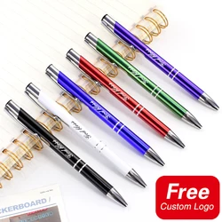 5 pezzi Logo personalizzato penna inciso al Laser nome penna a sfera in metallo personalizzato insegnante di scuola regalo cancelleria per studenti forniture per ufficio