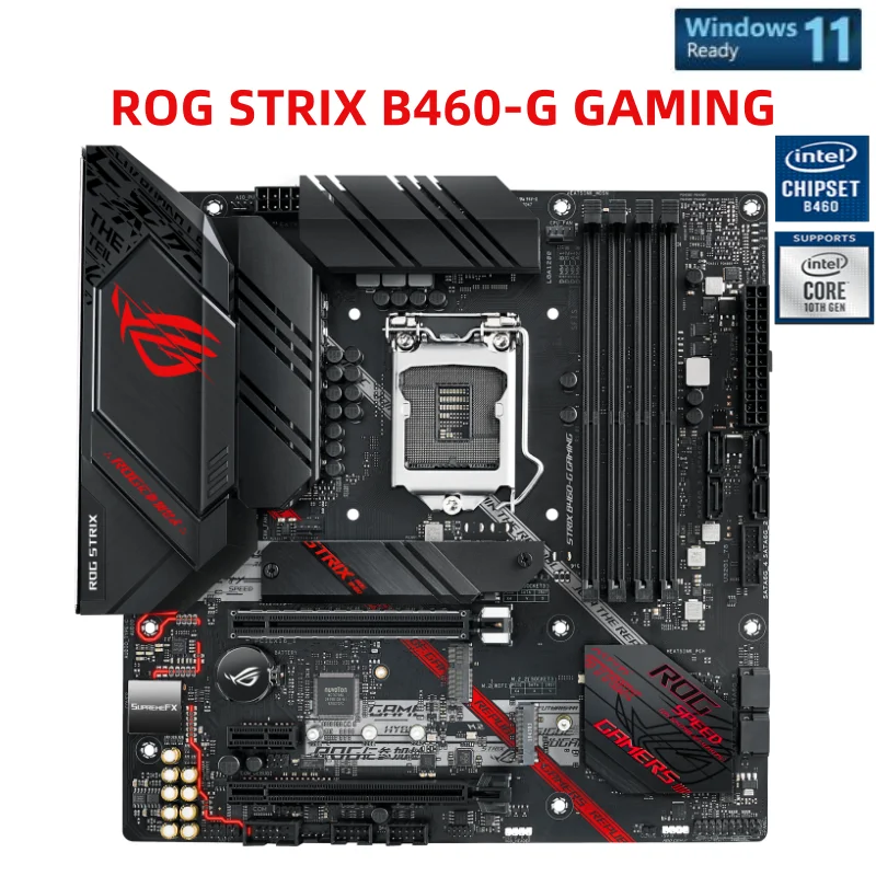 لوحة أم للألعاب ROG STRIX B460-G مجموعة شرائح B460 بسعة 128 جيجابايت DDR4 mATX مقبس LGA1200 لمعالجات Intel 10th Gen Core/Pentium Gold