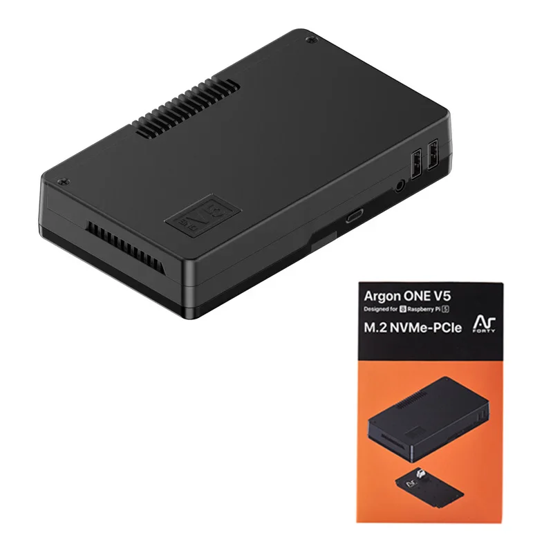 Argon ONE V5 M.2 NVME Case for Raspberry Pi 5 Aluminum Shell 30mm PWM Fan Built-in Single / Dual NVMe PCIe Slot Expansion Board