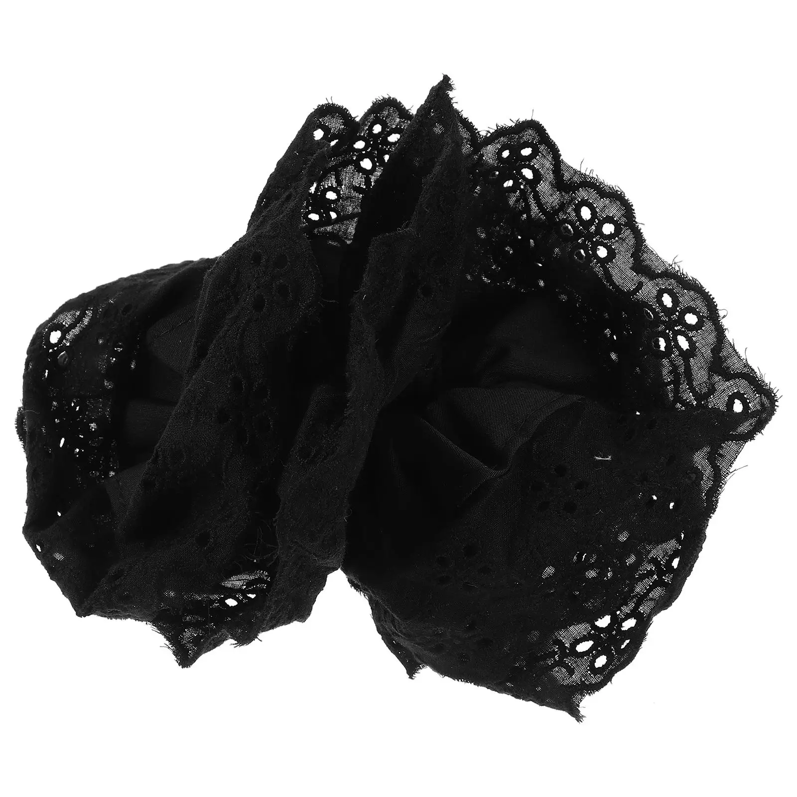 

2Pcs Double Layer Lace Scrunchies 18cm Black White Women Ties Elastic Ponytail Holders Hair Accessories Girls Hair Care Styling