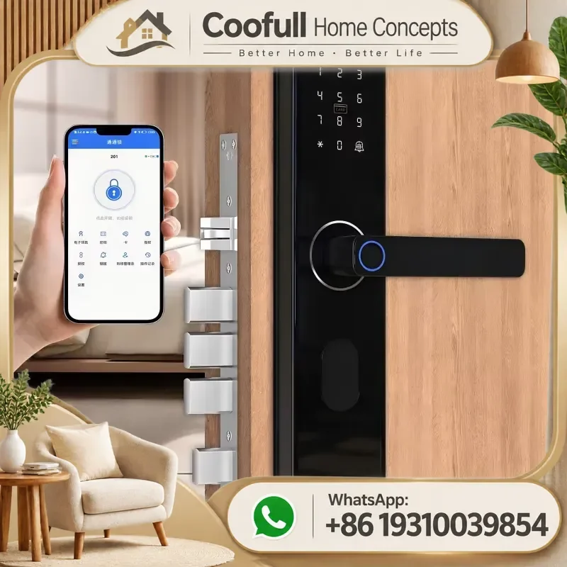 Smart Door Lock Fingerprint Mortise Ttlock Remote Control For Apartment House Entrance Security Keyless Entry