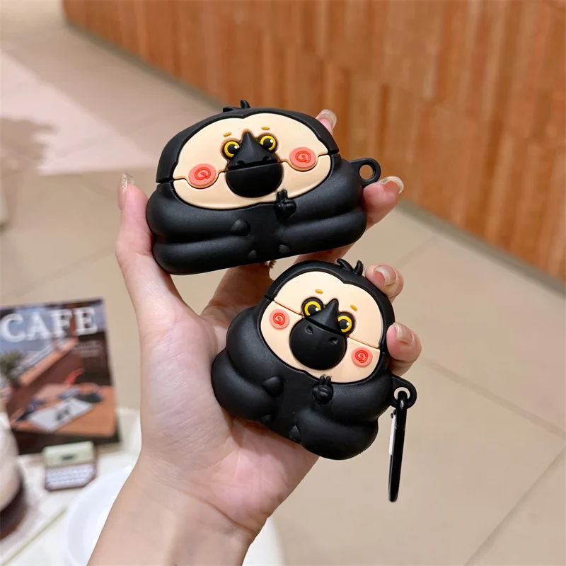 

3D Cute Monkey Silicone Case for AirPods Pro2 Airpod Pro 1 2 3 Bluetooth Earbuds Charging Box Protective Earphone Case Cover