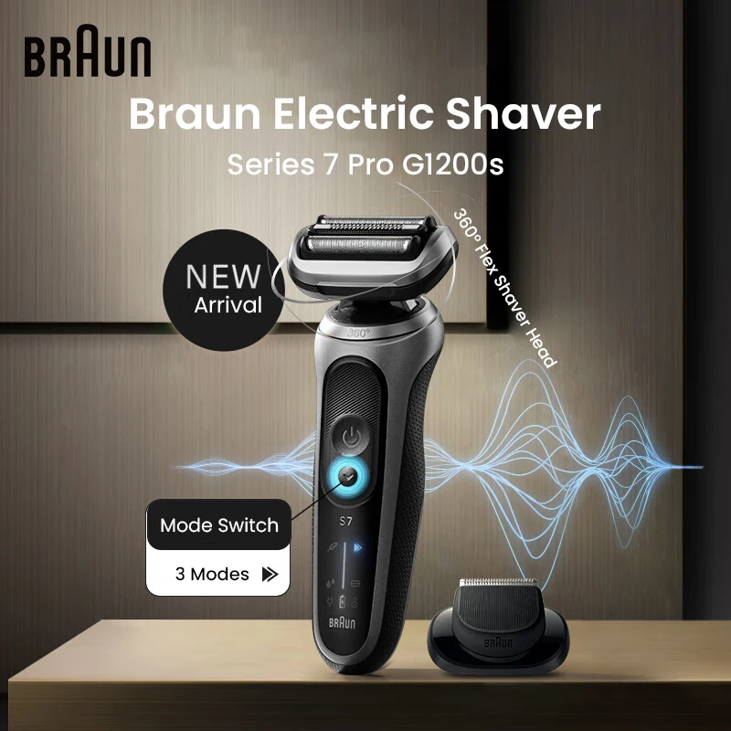 

Braun Series 7 Pro Electric Shaver 3 Floating Blades Rechargeable Razor 72-G7000cc 72-G1200s with Travel Case Brush Charger