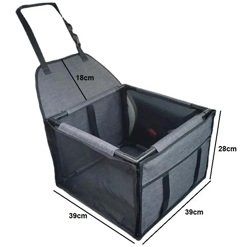 Pet Dog and Cat Safety Car Seat  Cover Foldable Hammock Pet Harness Cat Bag Basket Stable and Foldable Travel Dog Car Seat view 6