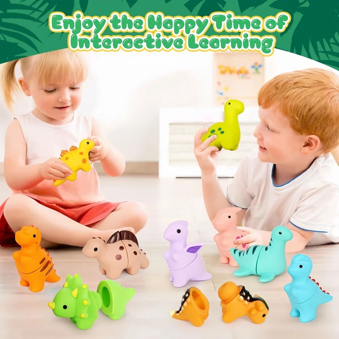 Peuterspeelgoed, Montessori Voorschoolse leeractiviteiten Dierenspeelgoed voor jongens Meisjes, 10 stuks Kleine mensen Dieren Matching Games Fijn