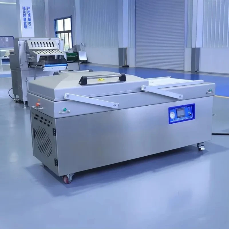 FL Customized 304 Stainless Steel Double Chamber Vacuum Packaging Machine Automatic Swing Lid CE Certified 600mm Sealing Bar