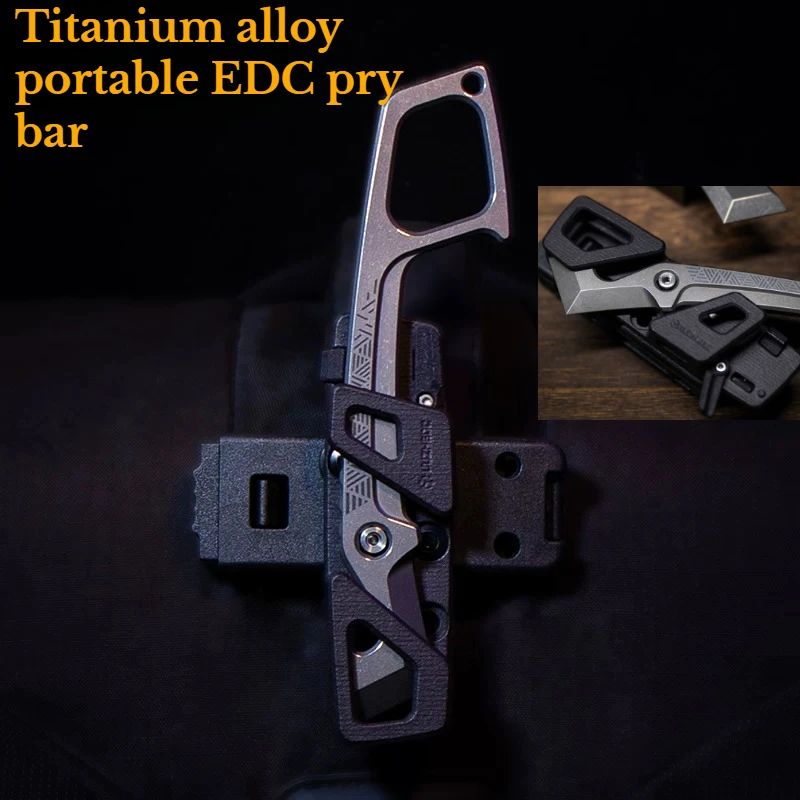 Titanium Alloy EDC Pry Bar Bottle Opener Multifunctional Portable Outdoor Emergency Tool