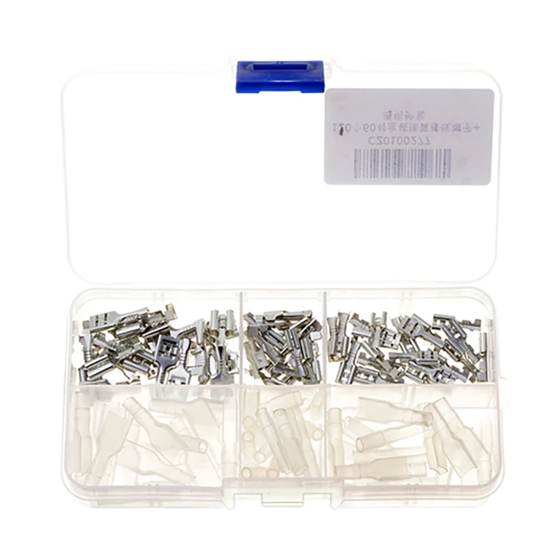 120pcs Spade Crimping Terminal Insulation Wire Connector Female Plug Spring Terminal Assorted Kit Wire Accessories 2.8/4.8/6.3mm