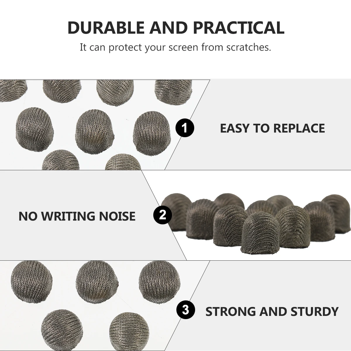 

20pcs Conductive Fiber Cloth Head Stylus Pen Cap Capacitive Tip Replacement Protective Mesh Tips for Pencil 5mm 10 6mm 10