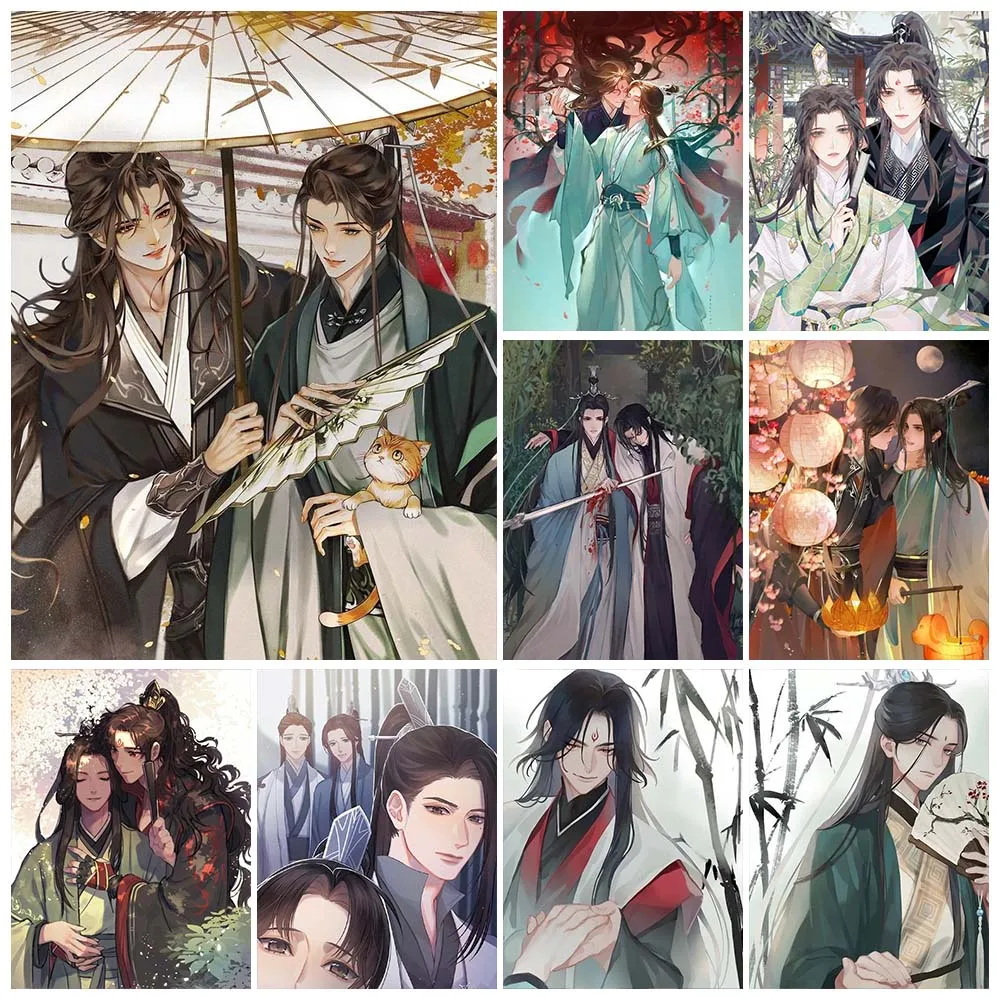 Anime Scum Villain Self Saving System Diamond Painting Cross Stitch Kits Shen Qingqiu Luo Binghe Mosaic Picture DIY Home Decor