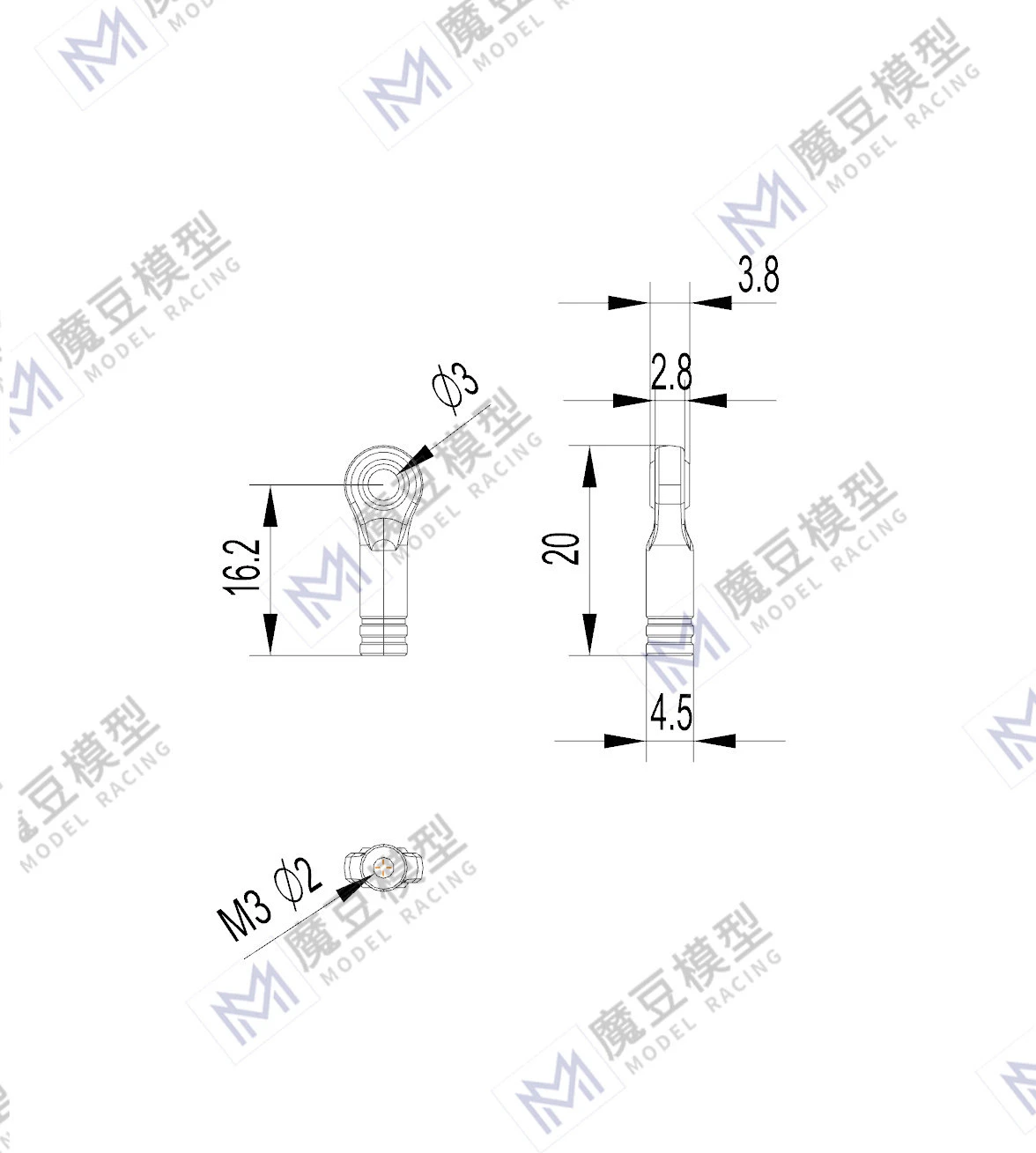 RC 1/14 1 Stück 3mm Lasergeschweißtes Gelenkstange für Tamiya Hydraulikbagger, Lader, Muldenkipper, für VOLVO Kipper DIY-Teile – Detail 4