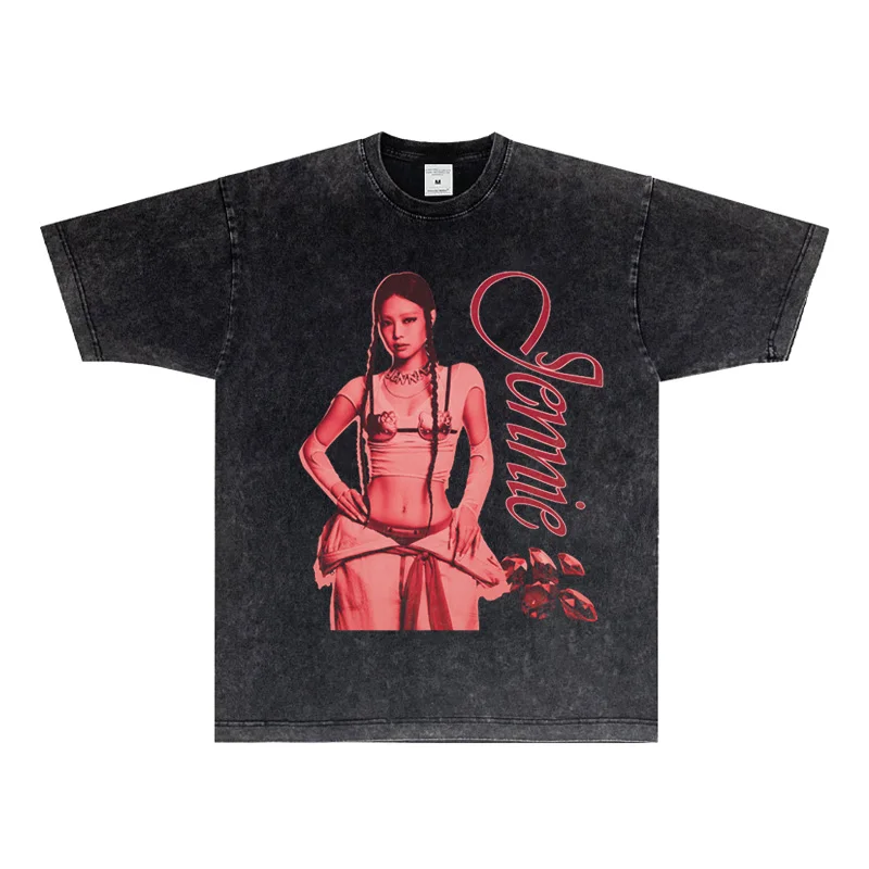 

Jennie's Album's Same Printed T-shirt, Fan Merchandise, Concert Support, Fashionable and Trendy, Comfortable Short-sleeved