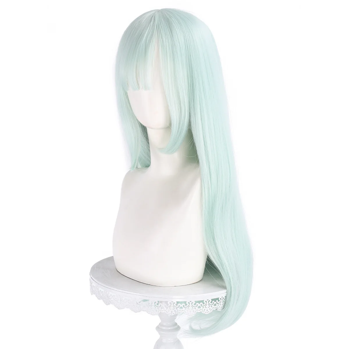 반드림! Ruyemu 코스프레 코스 가발 라이트 민트 그린 긴 직모 스타일