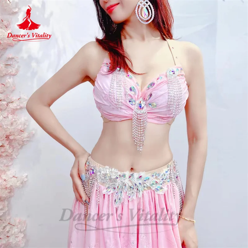 Belly Dance Performance Suit for Women Custom Chiffon Long Sleeves+bra+satin Skirt 3pcs Adult Child Oriental Bellydance Outfit