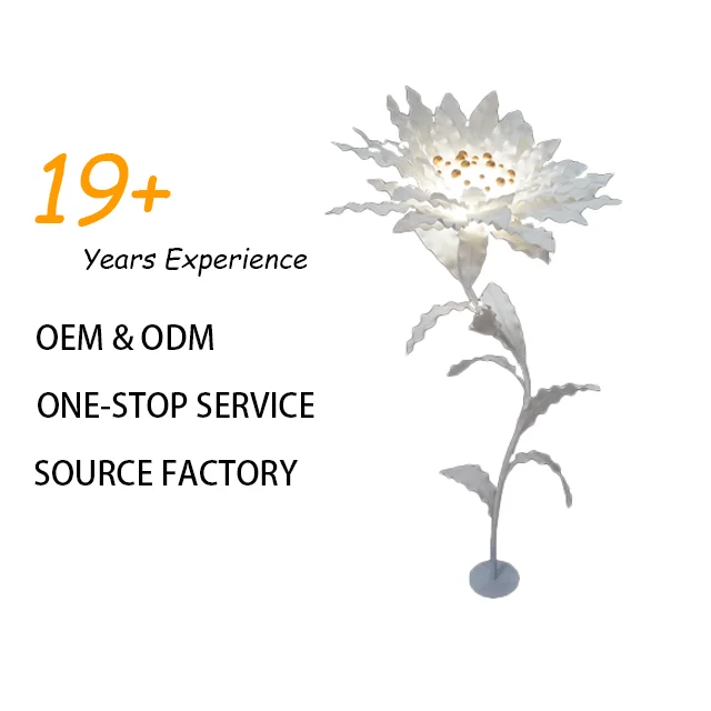 Modern Giant 190cm Flower Floor Lamp Elegant Huge ABS LED Artificial Standing Floral Light for Wedding Stage Banquet Christmas