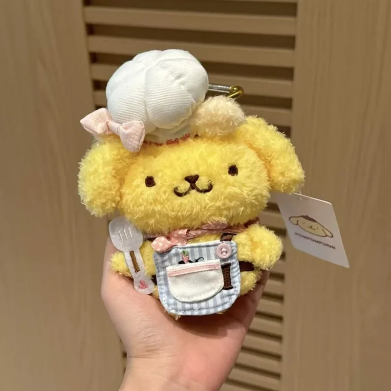 Kawaii PomPomPurin Sanrio Student Niedliche Cartoon-Plüschpuppe Schlüsselanhänger Kinder Taschenanhänger Dekoration Weihnachtsgeschenke für Kinder