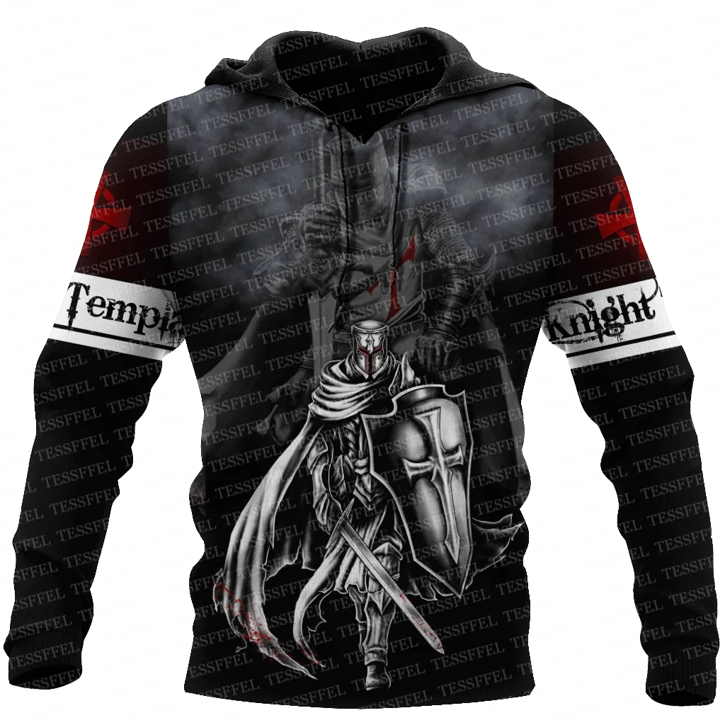Custom Name Cosplay Knight Templar Lion Armor God Guard Pullover Vintage Retro Funny Harajuku Tracksuit 3DPrint Jacket Hoodies W