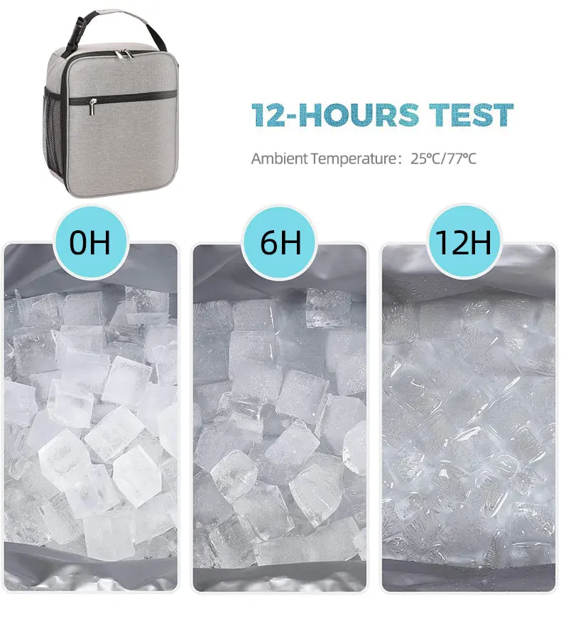صندوق غداء معزول بسعة كبيرة محمول، حقيبة غداء قابلة لإعادة الاستخدام للرجال والنساء، حقيبة تبريد معزولة من قماش أكسفورد المقاوم للماء