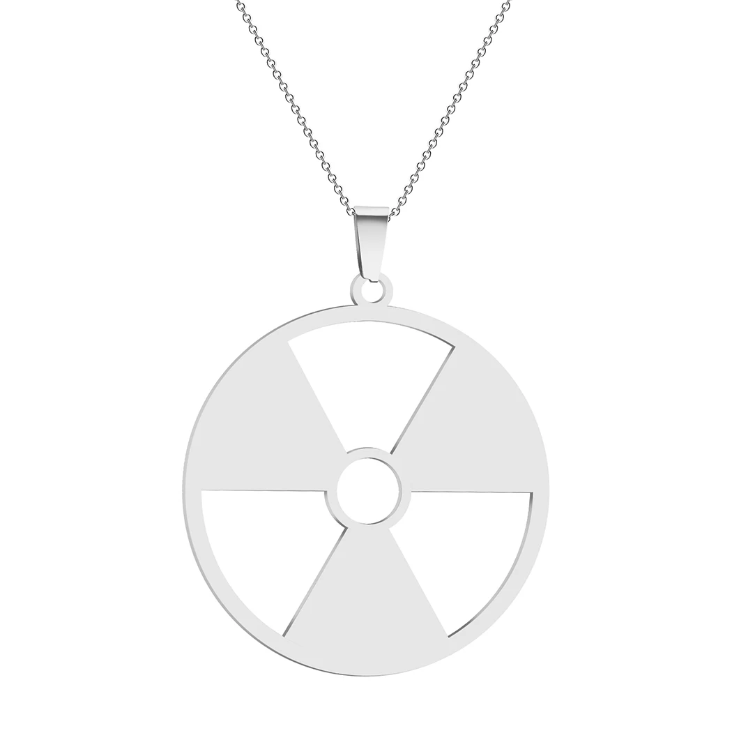 QIMING Radiation Hazard Pendant Necklace Radioactive Hulk Logo Nuclear Emblem Cyber Industrial Sigil Stalker Medallion Jewelry