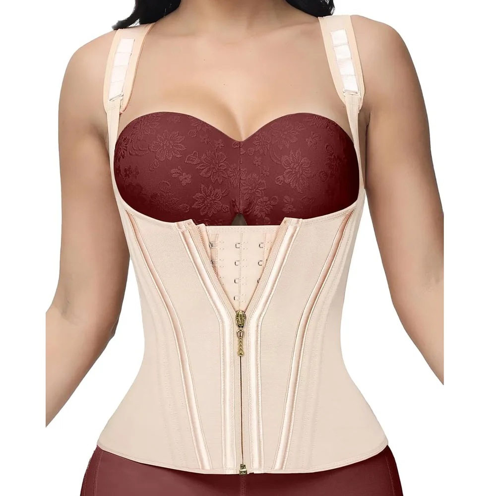 

Тренажер для талии Faja Body Shaper пояс для женщин | Корсет для контроля живота Корректирующее белье с регулируемыми бретелями и застежкой-молнией