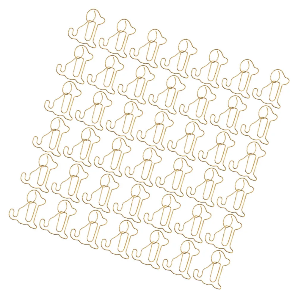 

100Pcs Dog Shaped Creative Paper Clips Small Metal Clips Office Paperclips for Memo Photo Note Files School Use