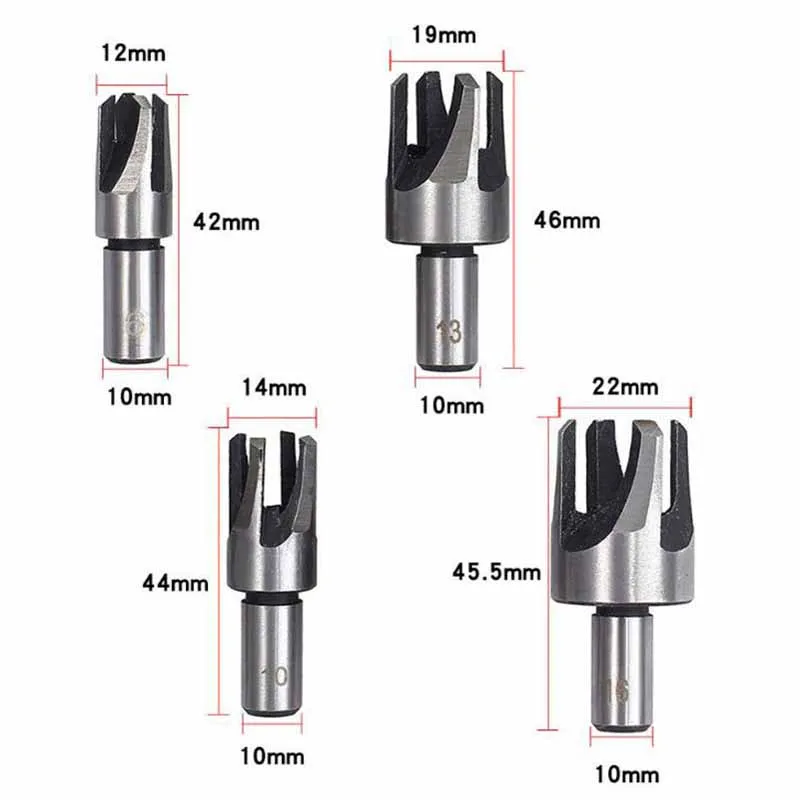1Set Wooden plug drill claw barrel type wooden plug bit combination tool hexagonal handle woodworking counterbore bit set