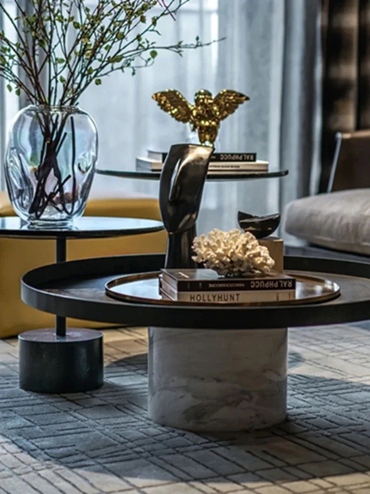 Hotel Villa Cafe Model Room Marble Metal Tea Table Side Table Corner Table Designer Combination