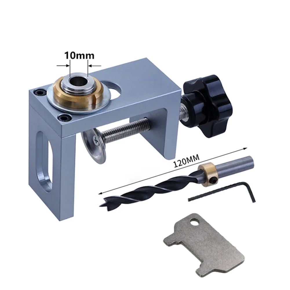 For Clamping Boards 18-52mm Rebound Drill Jig Dowel Drill Guide Jig Firm Clamping Stainless Steel Drill Sleeve