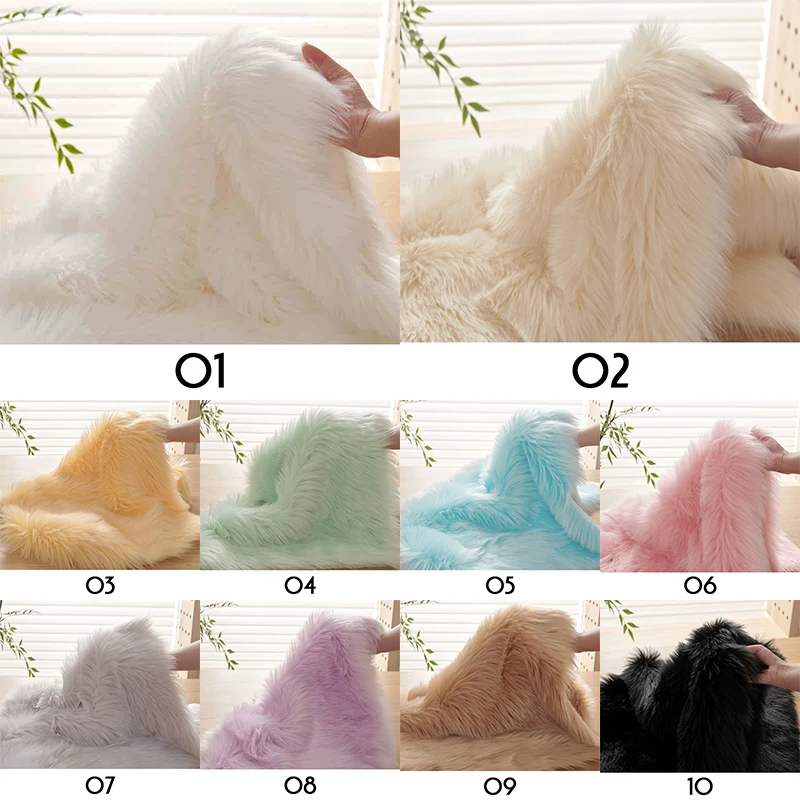 50x170cm Fluffy Soft Faux Fox Fur Fabric 5.8cm Long Plush Fur Fabric For Diy Fursuit Costume Jewelry Counter Cover Photo Props
