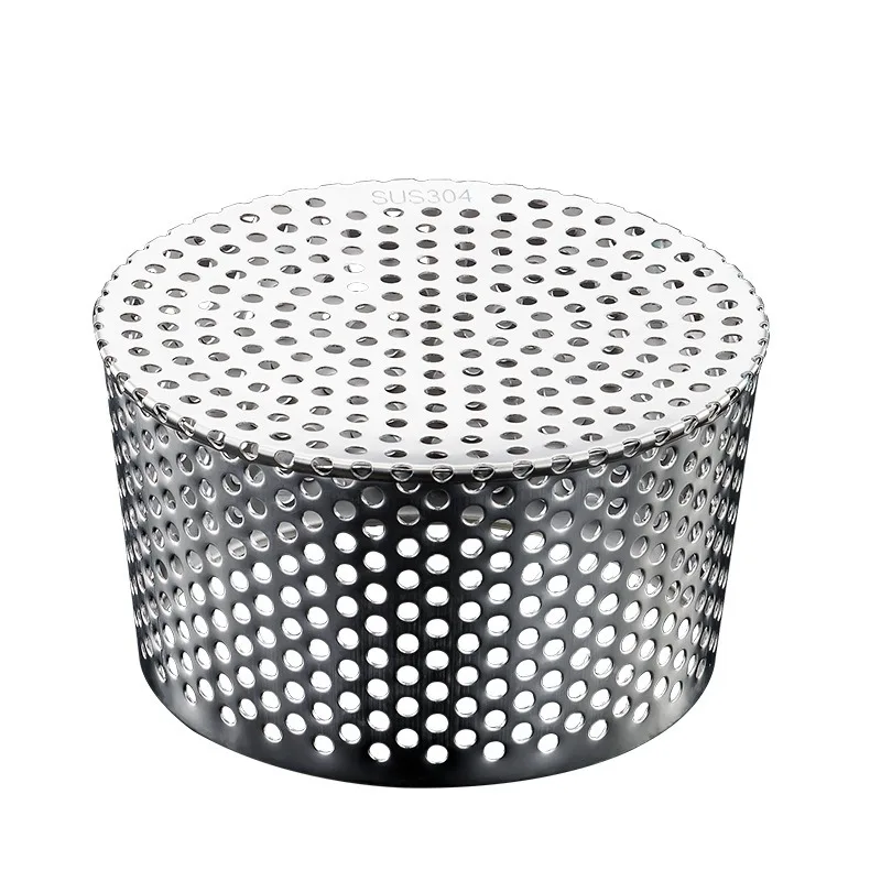304 Stainless Steel Floor Drain Wall-side Insert Courtyard Outdoor Pipe Ventilation Drainage Out Terrace Anti-rat Filter Debris