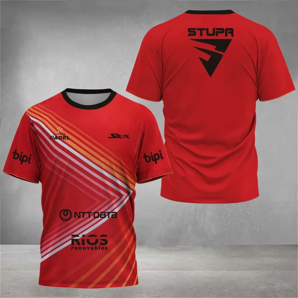 PADEL Wear-Camiseta deportiva de Padel para hombre, camiseta de manga corta de secado rápido, transpirable, serie de Fitness, verano