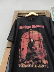 Marilyn Manson Herophant 90s 2 sided basic black Reprint T shirt cotton NH6274