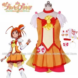Halloween Smile PreCure! Glitter Force Hino Akane Glitter Sunny Cure Sunny Dress Cosplay Costume Adult Deluxe High Quality